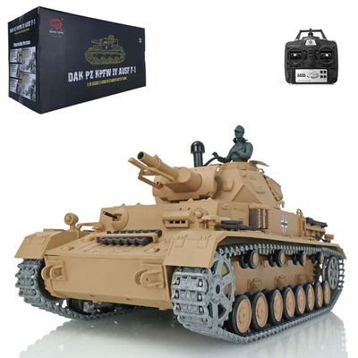 TOUCAN RC HOBBY Upgraded Ver Henglong 1/16 7.0 German Panzer Iv F RTR RC Tank 3858 Metal Tracks Barrel 340 Turret