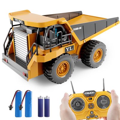 Dwi Dowellin Remote Control Dump Truck Toys for Boys 4-7,Construction Rc car with Lights/Sounds for Kids Age 8-12 Year Old,Ideal for Boys Age 3+