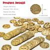 Prefdo Metal Pirate Coins, 35PCS X Large Gold Treasure Coin Set Spanish Doubloon Replicas Fantasy Metal Coins Pirate Gold Coins for Board Games Tokens Pirate Party Cosplay view 2