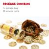 Prefdo Metal Pirate Coins, 35PCS X Large Gold Treasure Coin Set Spanish Doubloon Replicas Fantasy Metal Coins Pirate Gold Coins for Board Games Tokens Pirate Party Cosplay view 3