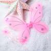 24 Sets Fairy Wings Butterfly Angel Costume Butterfly Wings for Girls Colorful Fairy Wands for Kid Dress up Party Halloween Role Play Princess Accessories, Pink Lake Blue White Purple view 4