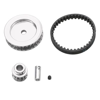 Belt Drive Transmission 12T/30T Gears System for Traxxas 1/10 TRX4 TRX6 RC Car, Metal Timing Belt Pulley No Noise Upgrade Part (Silver)