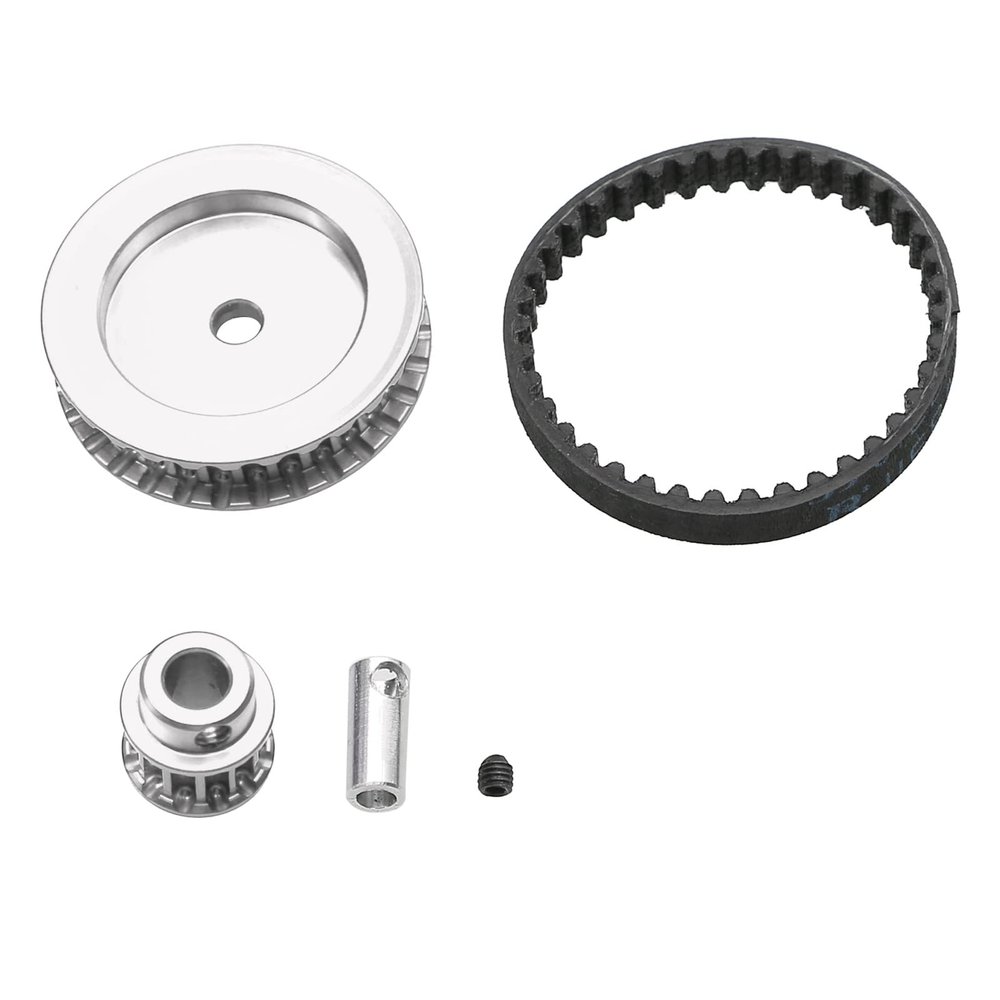 Belt Drive Transmission 12T/30T Gears System for Traxxas 1/10 TRX4 TRX6 RC Car, Metal Timing Belt Pulley No Noise Upgrade Part (Silver)