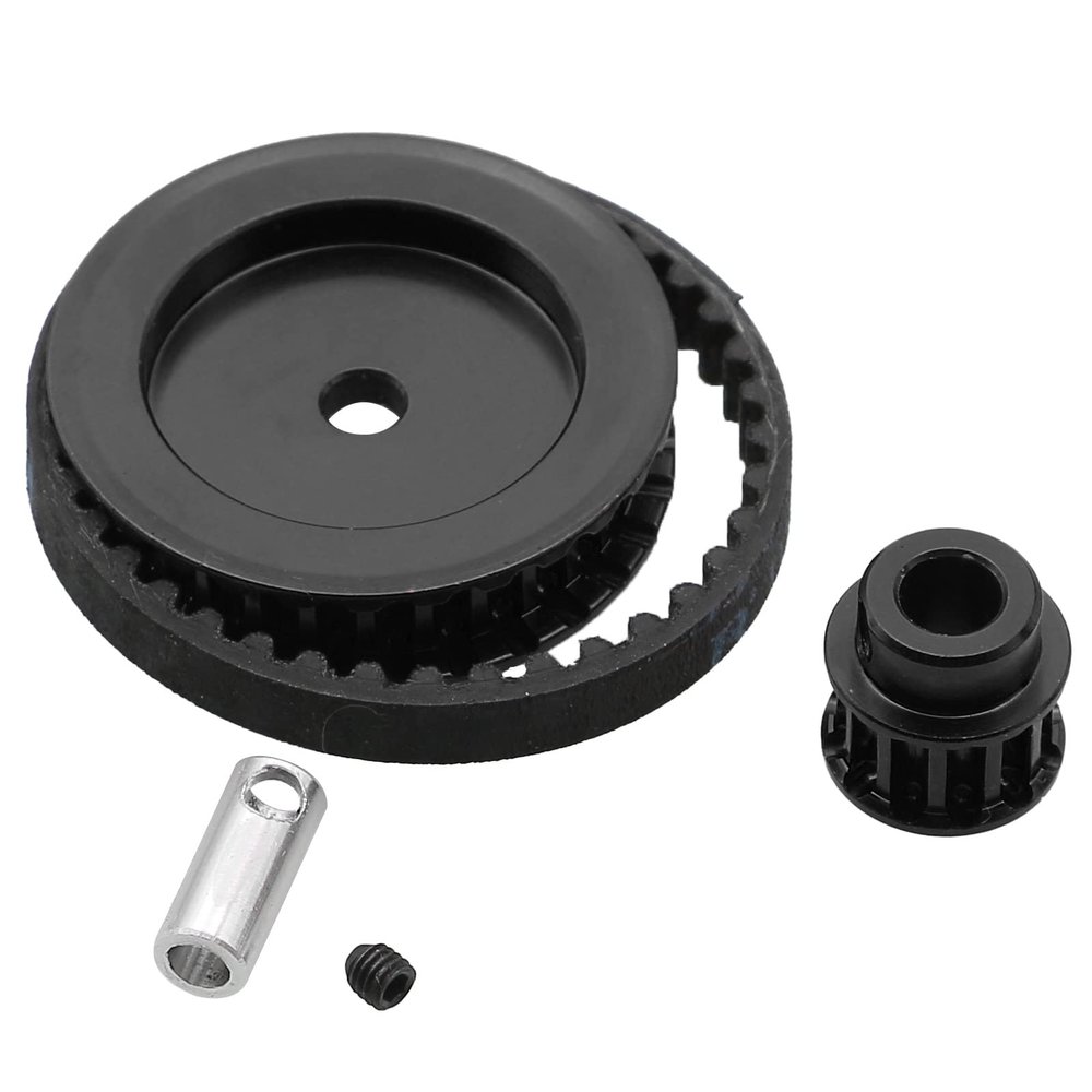 Belt Drive Transmission 12T/30T Gears System for Traxxas 1/10 TRX4 TRX6 RC Car, Metal Timing Belt Pulley No Noise Upgrade Part (Black)