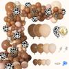 170Pcs CowBoy Balloons Garland Arch Kit, Cow Brown Neutral Blush Confetti Print Balloons for Western Cowboy Cowgirl Farm Animal Themed Baby Shower Bachelor Birthday Party Decorations Supplies view 1