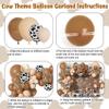 170Pcs CowBoy Balloons Garland Arch Kit, Cow Brown Neutral Blush Confetti Print Balloons for Western Cowboy Cowgirl Farm Animal Themed Baby Shower Bachelor Birthday Party Decorations Supplies view 3