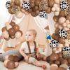 170Pcs CowBoy Balloons Garland Arch Kit, Cow Brown Neutral Blush Confetti Print Balloons for Western Cowboy Cowgirl Farm Animal Themed Baby Shower Bachelor Birthday Party Decorations Supplies view 4