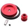 Belt Drive Transmission 12T/30T Gears System for Traxxas 1/10 TRX4 TRX6 RC Car, Metal Timing Belt Pulley No Noise Upgrade Part (Red) view 1