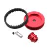 Belt Drive Transmission 12T/30T Gears System for Traxxas 1/10 TRX4 TRX6 RC Car, Metal Timing Belt Pulley No Noise Upgrade Part (Red) view 2