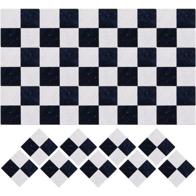 Zerodeko Model Kits 27Pcs Flooring, Miniature Wood Floor Boards Mini Square Brick Sheets Decorative Mosaic Tiles Mini House Furniture Buliding Accessories (Black White) Home Decor