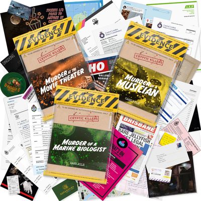 Cryptic Killers Bundle #1 - Unsolved Murder Mystery Game - Cold Case File Investigation - Detective Clues/Evidence - Solve The Crime - Individuals, Date Nights & Party Groups - 3 Pack