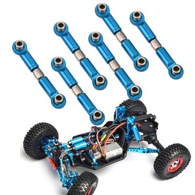 plplaaoo 6PCS Adjustable Front Rear Aluminium Alloy Servo Link Steering RC Truck Upgrade Parts Metal Steering Linkage Rods Set for RC Model Car Upgraded Parts (Blue), Steering Linkage Servo Link