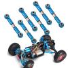 plplaaoo 6PCS Adjustable Front Rear Aluminium Alloy Servo Link Steering RC Truck Upgrade Parts Metal Steering Linkage Rods Set for RC Model Car Upgraded Parts (Blue), Steering Linkage Servo Link view 1