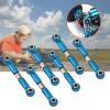 plplaaoo 6PCS Adjustable Front Rear Aluminium Alloy Servo Link Steering RC Truck Upgrade Parts Metal Steering Linkage Rods Set for RC Model Car Upgraded Parts (Blue), Steering Linkage Servo Link view 3