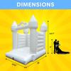 White Inflatable Bounce House - 13 x 12 x 14.5 Foot - Big Inflatable Bouncer Castle Unit for Weddings - Outdoor Party Bounce House with Blower, Stakes, & Storage Bag view 2