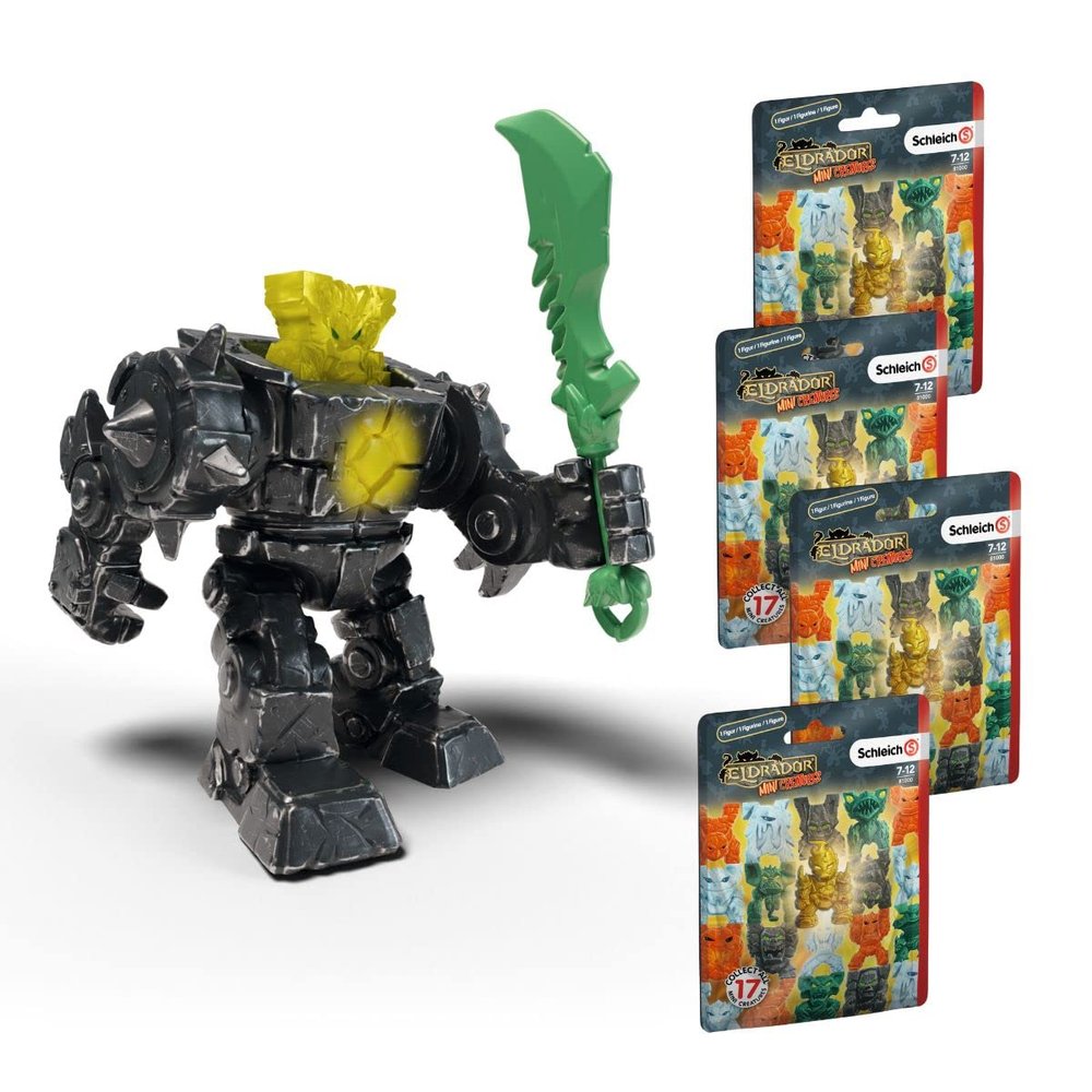 Schleich 7-Piece Eldrador Action Figure Set With Jungle Robot, Creature, Weapon & 4 Surprise Toys (77495)