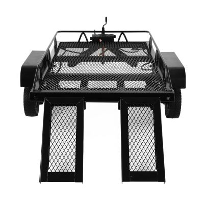 1/10 Heavy Duty RC Trailer Car, Large Capacity Black Simple High Simulation Iron RC Trailer Car Realistic RC Experience for 90047 for D110