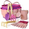 Gardening Set, Tool Kit, for Kids, STEM, Includes Tote Bag, Spade, Watering Can, Rake, Fork, Trowel and Gloves (Princess Pink) view 1
