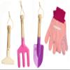 Gardening Set, Tool Kit, for Kids, STEM, Includes Tote Bag, Spade, Watering Can, Rake, Fork, Trowel and Gloves (Princess Pink) view 2