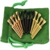 Cribbage Pegs Valkyrie Style Extra Large Round Top, Set of 12 pegs in 3 Colors, for Specialized Cribbage Boards, Soft Green Velveteen Storage Pouch view 1