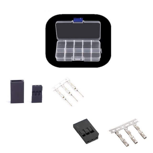 50PCS DIY Servo Extension Cable JR/Futaba Connector Male/Female Plug with 2.54 Terminal for RC Robot Airplane Car Servo ESC (Mix x50 Bevels)