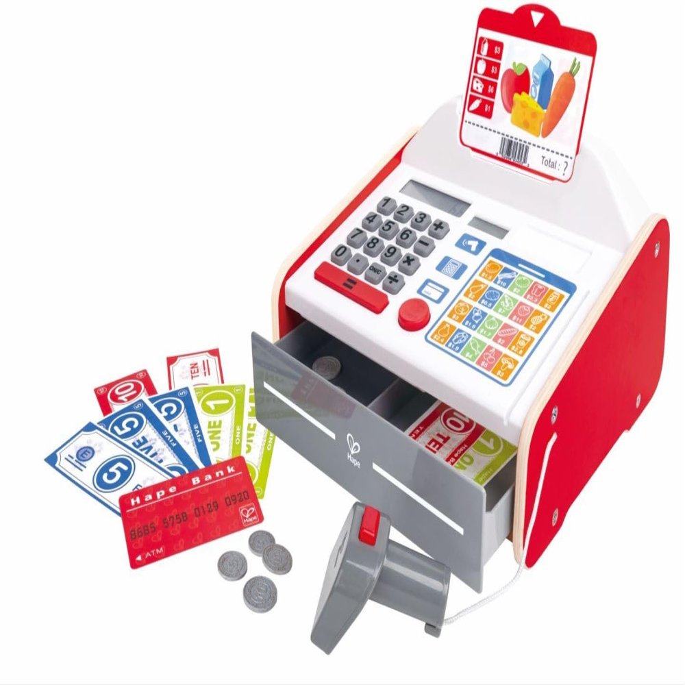 Hape Beep n Buy Cash Register | Role Play Toy Cash Register for Kids, for Children Ages 3+ Years
