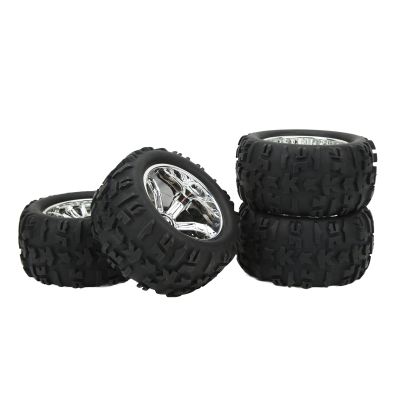 Tnfeeon RC Car Tires, Silver, 1/5 Scale, 4 Pack, Rubber, Plastic, Outdoor, No Batteries Required, , Youth