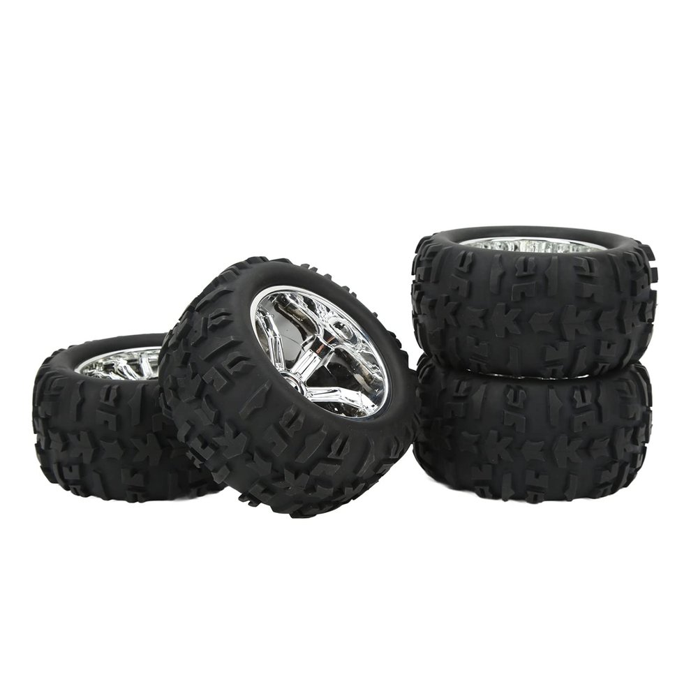 Tnfeeon RC Car Tires, Silver, 1/5 Scale, 4 Pack, Rubber, Plastic, Outdoor, No Batteries Required, , Youth