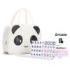 drizzle Pink 24mm Travel Mahjong Game Set Mini Panda - 0.9" Portable 144 Tiles - 4Pcs Racks Melamine Material Mah-Jong Family Leisure Time 2.76 Pounds -  view 1