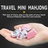 drizzle Pink 24mm Travel Mahjong Game Set Mini Panda - 0.9" Portable 144 Tiles - 4Pcs Racks Melamine Material Mah-Jong Family Leisure Time 2.76 Pounds -  view 2