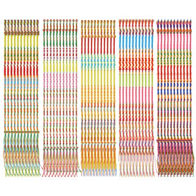 Henoyso 200 Pcs Friendship Bracelets Bulk Handmade Braided String Colorful Braid Friendship Cords Strand Bracelet Party Supply Favors for Birthday Gifts (Pattern Weave)