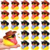Sosation 24 Set Cowboy Rubber Duck Bulk Mini Yellow Duckies Party Tiny Ducks Toy with Cowboy Hat Paisley Bandanas Sunglasses for Valentine's Day Birthday Party Favor(Vintage Style) view 1