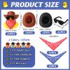 Sosation 24 Set Cowboy Rubber Duck Bulk Mini Yellow Duckies Party Tiny Ducks Toy with Cowboy Hat Paisley Bandanas Sunglasses for Valentine's Day Birthday Party Favor(Vintage Style) view 3