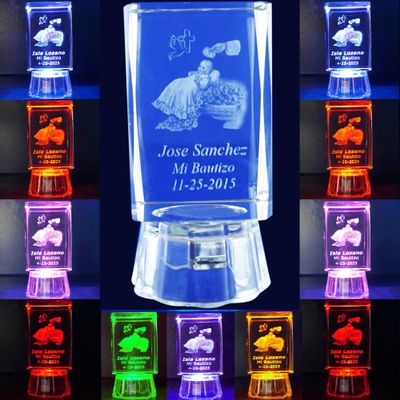 Baptism Mi Bautizo Christening 12 Pieces of Customization Personalization Crystal Favor for Girl and boy (4"H)