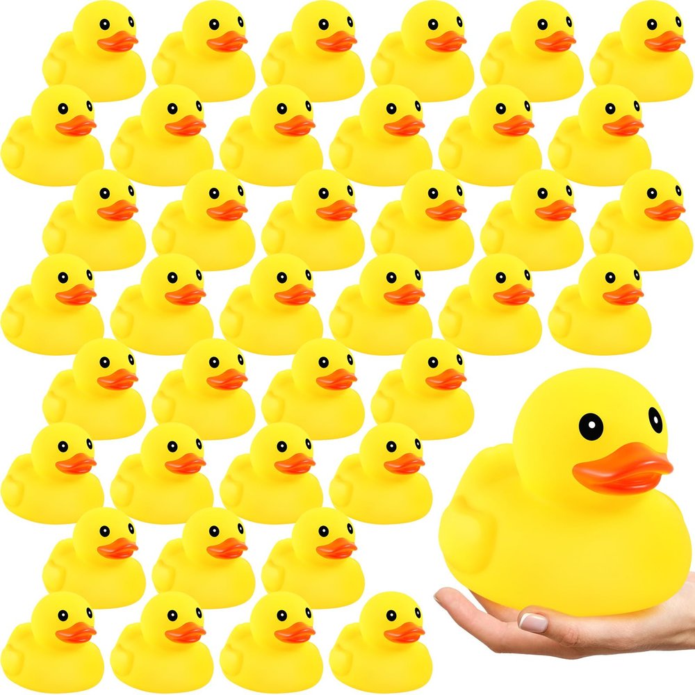Deekin 20 Pcs Large Yellow Rubber Ducks Bulk Large Duck Squeak Rubber Bathtub Floating Bath for Birthday Party Decoration Gift Swimming Pool (5 Inch)