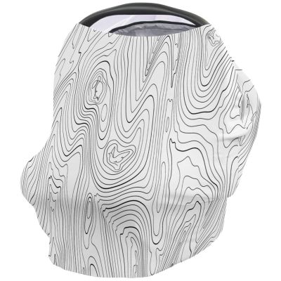 Carseat Cover for Abstract Style Black White Simple Line Mountain Range Covers for Breastfeeding Baby Car Seat Stroller Combos Cover Infant Carseat Canopy Newborn Shopping Cart Covers