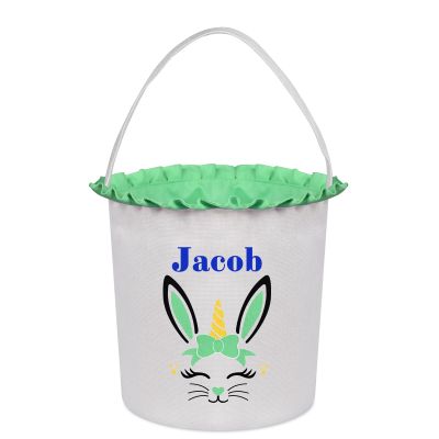 VAPCUFF Easter Baskets, Personalized Bunny Easter Basket Easter Eggs Bags Easter Basket Bags Easter Eggs Hunt Basket for Girls Boys Personalized Easter Gifts - Green