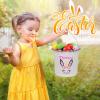 VAPCUFF Easter Baskets, Personalized Bunny Easter Basket Easter Eggs Bags Easter Basket Bags Easter Eggs Hunt Basket for Girls Boys Personalized Easter Gifts - Green view 4