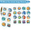Hohamn 600Pcs Sea Animals Stickers for Kids 16 Designs 1.5 Inch Ocean Animal Stickers Roll for Kids Party Favors Teacher Reward Encouragement Motivational view 2