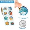 Hohamn 600Pcs Sea Animals Stickers for Kids 16 Designs 1.5 Inch Ocean Animal Stickers Roll for Kids Party Favors Teacher Reward Encouragement Motivational view 3