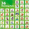 Memory Matching Game, 72 PCS Animals Matching Cards for Toddlers 36 Designs Memory Cards Educational Learning Toys for Preschool 4 5 6 Years Old view 2