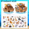 12 Set Noah's Ark Animal Sticker Scene Include Noah's Ark Backgrounds and Sheets Self Adhesive Animal Stickers Decorations Sunday School Crafts for Kids Classroom view 2