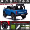 NEWQIDA Kids 24V 4X4 Ride On Truck Car with Remote Control 2 Seater Ride On Toys for Big Kids Electric Vehicles for Boys Girls Licensed Chevrolet Silverado HD Pickup Truck, EVA Tires, Music, Blue view 4