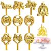 150 Pcs Happy Birthday Cake Toppers Acrylic Cake Topper Glitter Birthday Cake Decorations Double Sided for Adults Various Cake Decoration Party Supplies(Gold,Cute) view 1