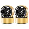 OGRC 1.0 Beadlock Wheels 3mm Negative Offset Wheel Rims 32g Heavy Crawler Wheels with Brass Wheel Rings for TRX4M SCX24 Axial AX24 FCX24 1/18 1/24 RC Upgrade Parts - Black view 1