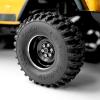 OGRC 1.0 Beadlock Wheels 3mm Negative Offset Wheel Rims 32g Heavy Crawler Wheels with Brass Wheel Rings for TRX4M SCX24 Axial AX24 FCX24 1/18 1/24 RC Upgrade Parts - Black view 2