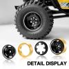 OGRC 1.0 Beadlock Wheels 3mm Negative Offset Wheel Rims 32g Heavy Crawler Wheels with Brass Wheel Rings for TRX4M SCX24 Axial AX24 FCX24 1/18 1/24 RC Upgrade Parts - Black view 3