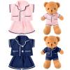 Hungdao 2 Sets Bear Clothes Pajamas Pink and Blue Bear Clothes Outfits Fits Most 14-18 Inch Cute Stuffed Animal Clothe Accessories Make Your Own Plush Animals view 1