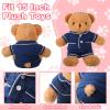 Hungdao 2 Sets Bear Clothes Pajamas Pink and Blue Bear Clothes Outfits Fits Most 14-18 Inch Cute Stuffed Animal Clothe Accessories Make Your Own Plush Animals view 3