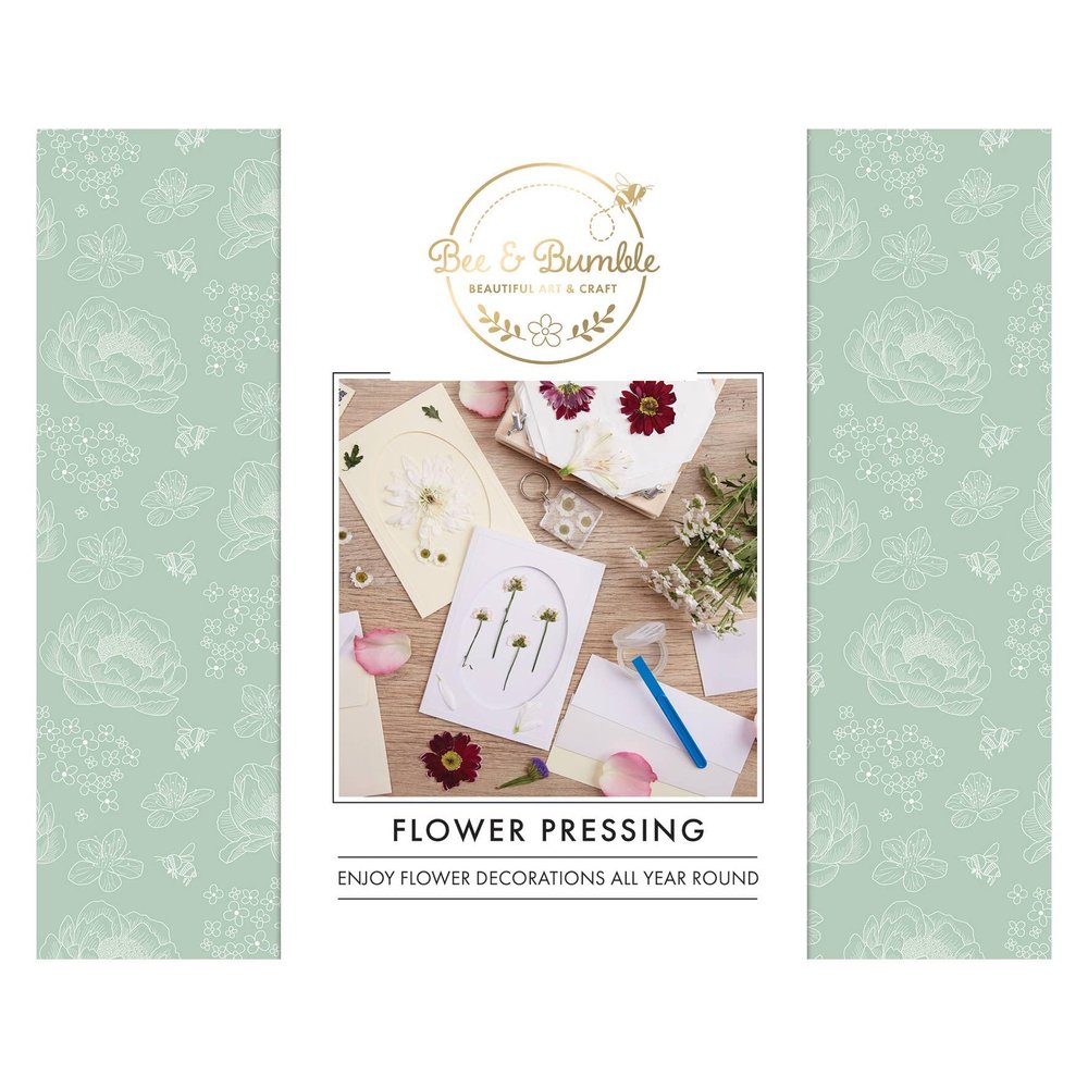 Bee & Bumble Premium Adult and Older Kids Kids Starter Flower Pressing Making Hobby Crafting Kit, Flower Press, Picture Frame, Cards, Bookmarks, Gift Tags, PVA Adhesive, Gift Sets for Hobbies